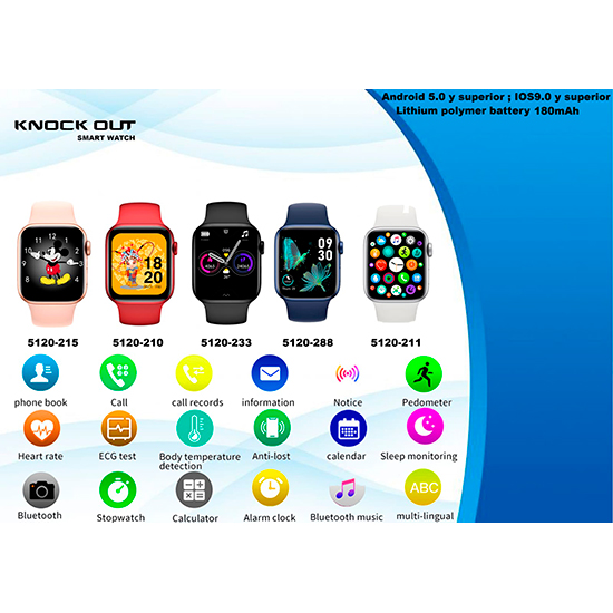 5120 - Smartwatch Unisex Knock Out