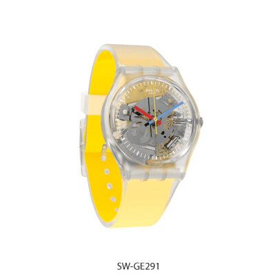 Reloj Swatch Clearly Yellow Striped - Mujer