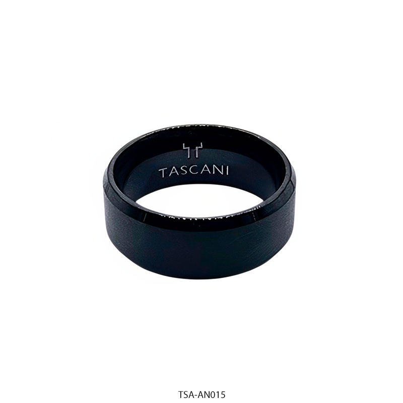 TSA-AN015 Anillo de Acero Negro Tascani 015