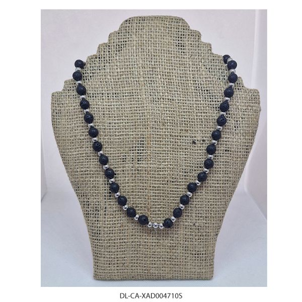 Cadena de Piedra Volcánica y Acero Quirúrgico Diesel XAD004710S (Hombre)