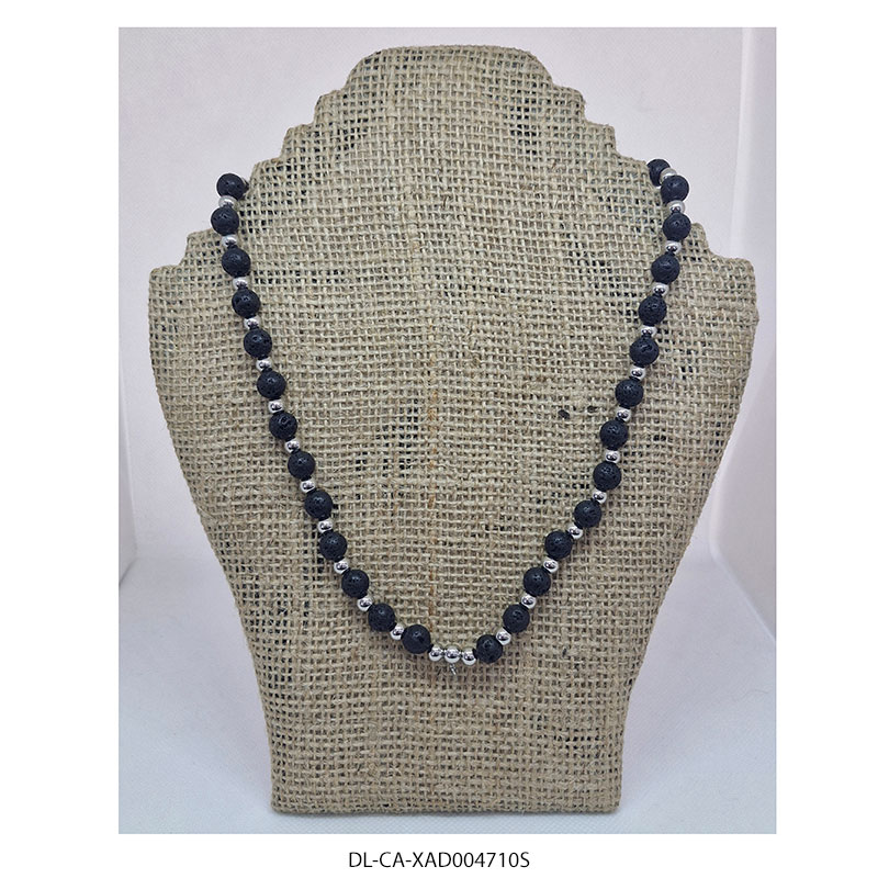 DL-CA-XAD004710S Cadena de Piedra Volcánica y Acero Quirúrgico Diesel XAD004710S (Hombre)