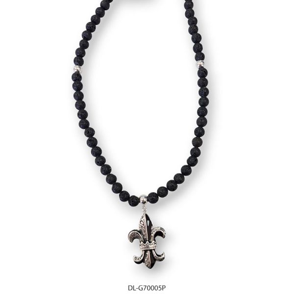 Gargantilla de Piedra Volcánica y Acero Blanco Diesel G70005P (Hombre)