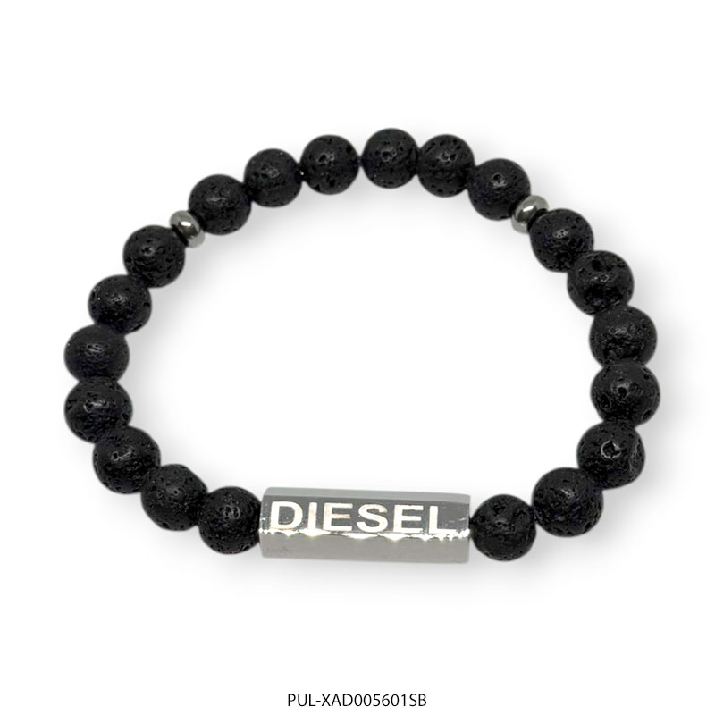 PUL-XAD005601SB Pulsera de Acero y Piedra Lava Diesel XAD005601SB