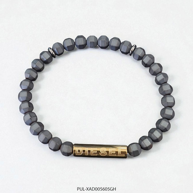 PUL-XAD005605GH Pulsera de Acero Dorado y Hematite Diesel XAD005605GH