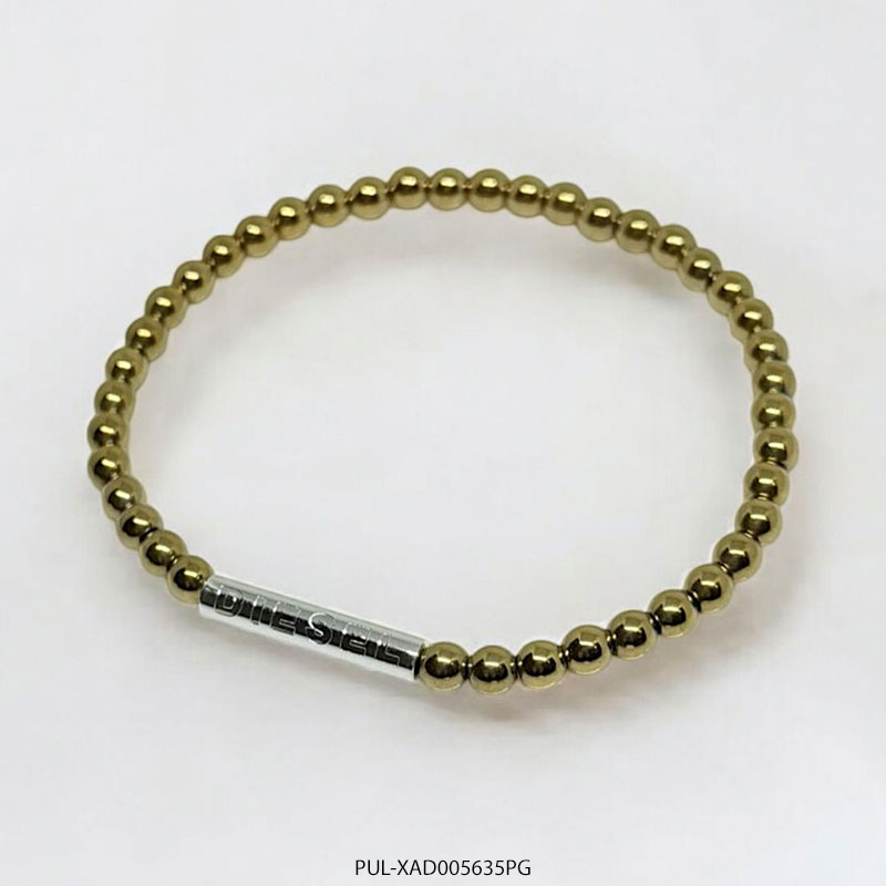 PUL-XAD005635PG Pulsera de Acero Blanco y Hematite Dorado Diesel XAD005635PG